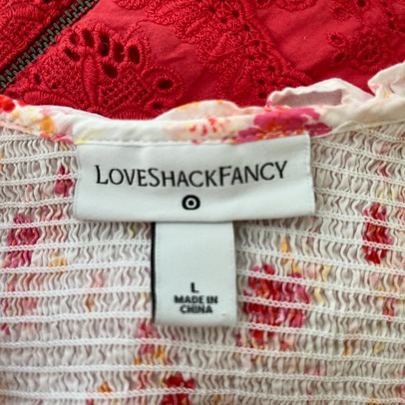 LOVESHACKFANCY X Target Floral Tiered Cosette Midi Dress Peasant Cottage SZ M - Picture 11 of 12